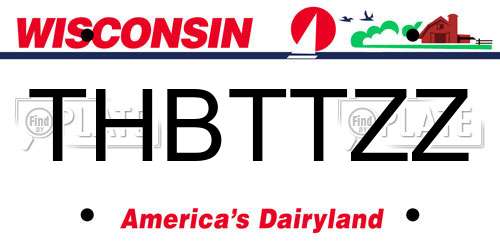 THBTTZZ Wisconsin License Plate