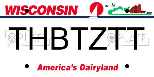 THBTZTT Wisconsin License Plate