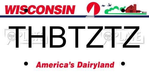 THBTZTZ Wisconsin License Plate