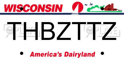 THBZTTZ Wisconsin License Plate