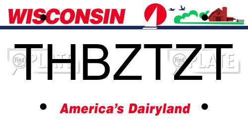 THBZTZT Wisconsin License Plate