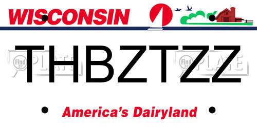 THBZTZZ Wisconsin License Plate