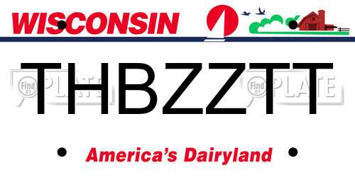 THBZZTT Wisconsin License Plate