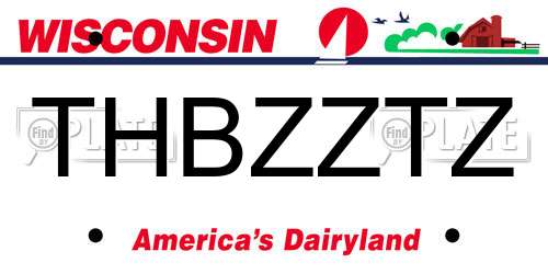 THBZZTZ Wisconsin License Plate