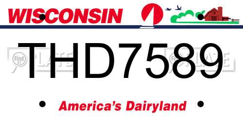 THD7589 Wisconsin License Plate