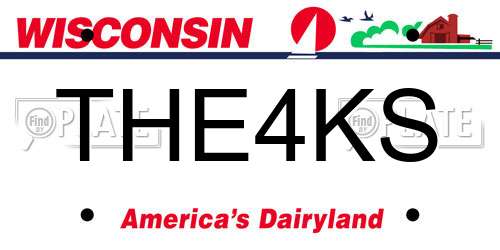 THE4KS Wisconsin License Plate