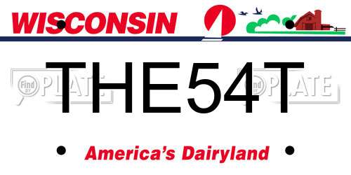 THE54T Wisconsin License Plate