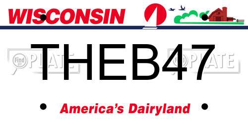 THEB47 Wisconsin License Plate