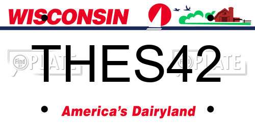 THES42 Wisconsin License Plate