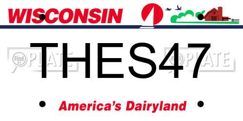 THES47 Wisconsin License Plate