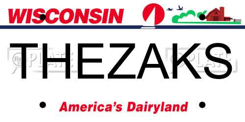 THEZAKS Wisconsin License Plate