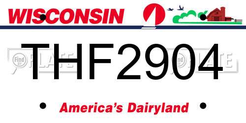 THF2904 Wisconsin License Plate