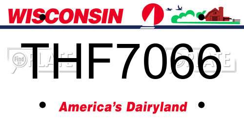 THF7066 Wisconsin License Plate