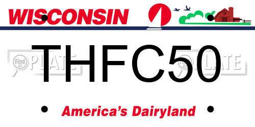 THFC50 Wisconsin License Plate