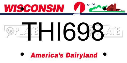THI698 Wisconsin License Plate