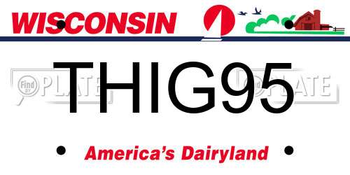 THIG95 Wisconsin License Plate