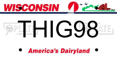 THIG98 Wisconsin License Plate