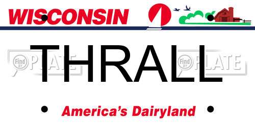 THRALL Wisconsin License Plate