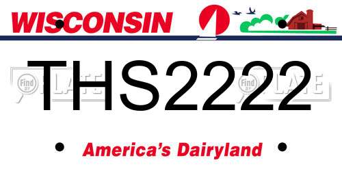 THS2222 Wisconsin License Plate