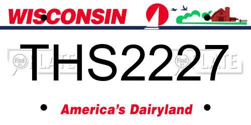 THS2227 Wisconsin License Plate