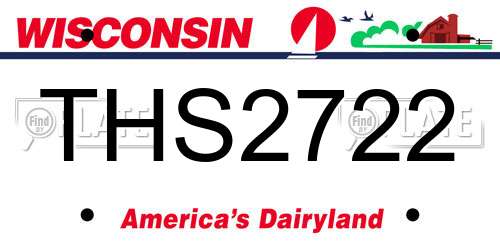 THS2722 Wisconsin License Plate