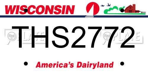 THS2772 Wisconsin License Plate