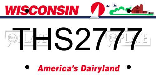 THS2777 Wisconsin License Plate