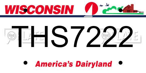 THS7222 Wisconsin License Plate