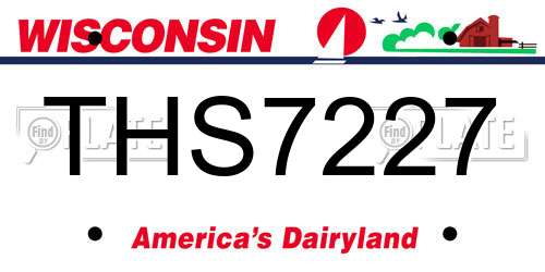 THS7227 Wisconsin License Plate
