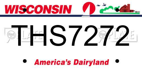 THS7272 Wisconsin License Plate