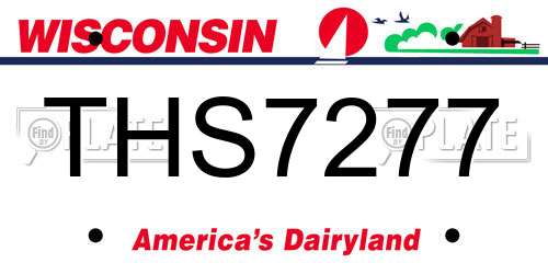 THS7277 Wisconsin License Plate