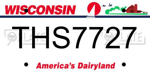 THS7727 Wisconsin License Plate