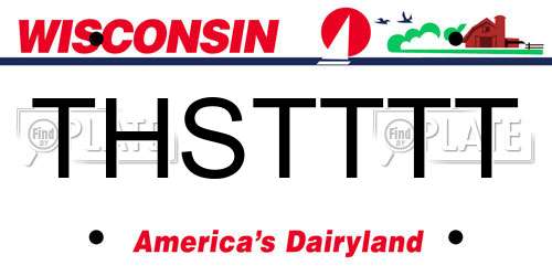 THSTTTT Wisconsin License Plate