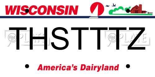 THSTTTZ Wisconsin License Plate