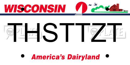 THSTTZT Wisconsin License Plate