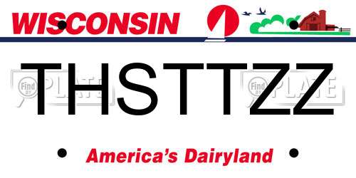 THSTTZZ Wisconsin License Plate