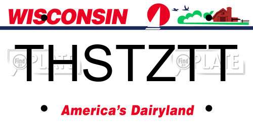 THSTZTT Wisconsin License Plate