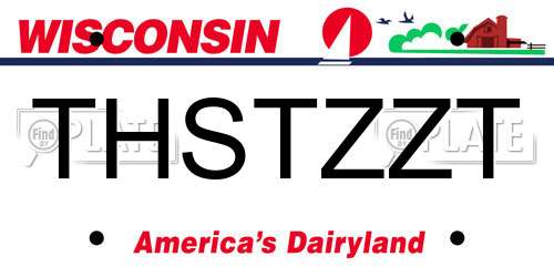 THSTZZT Wisconsin License Plate