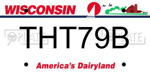 THT79B Wisconsin License Plate