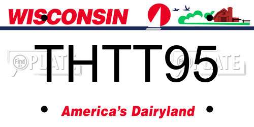THTT95 Wisconsin License Plate