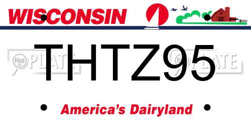 THTZ95 Wisconsin License Plate