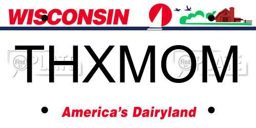 THXMOM Wisconsin License Plate
