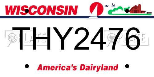 THY2476 Wisconsin License Plate