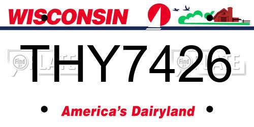 THY7426 Wisconsin License Plate