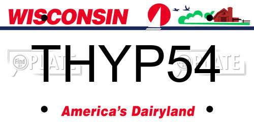 THYP54 Wisconsin License Plate