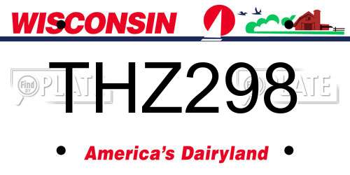 THZ298 Wisconsin License Plate