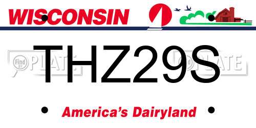 THZ29S Wisconsin License Plate