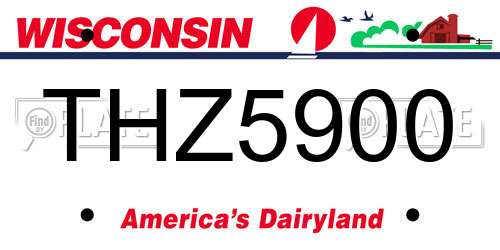 THZ5900 Wisconsin License Plate