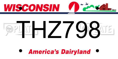 THZ798 Wisconsin License Plate
