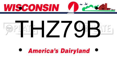 THZ79B Wisconsin License Plate